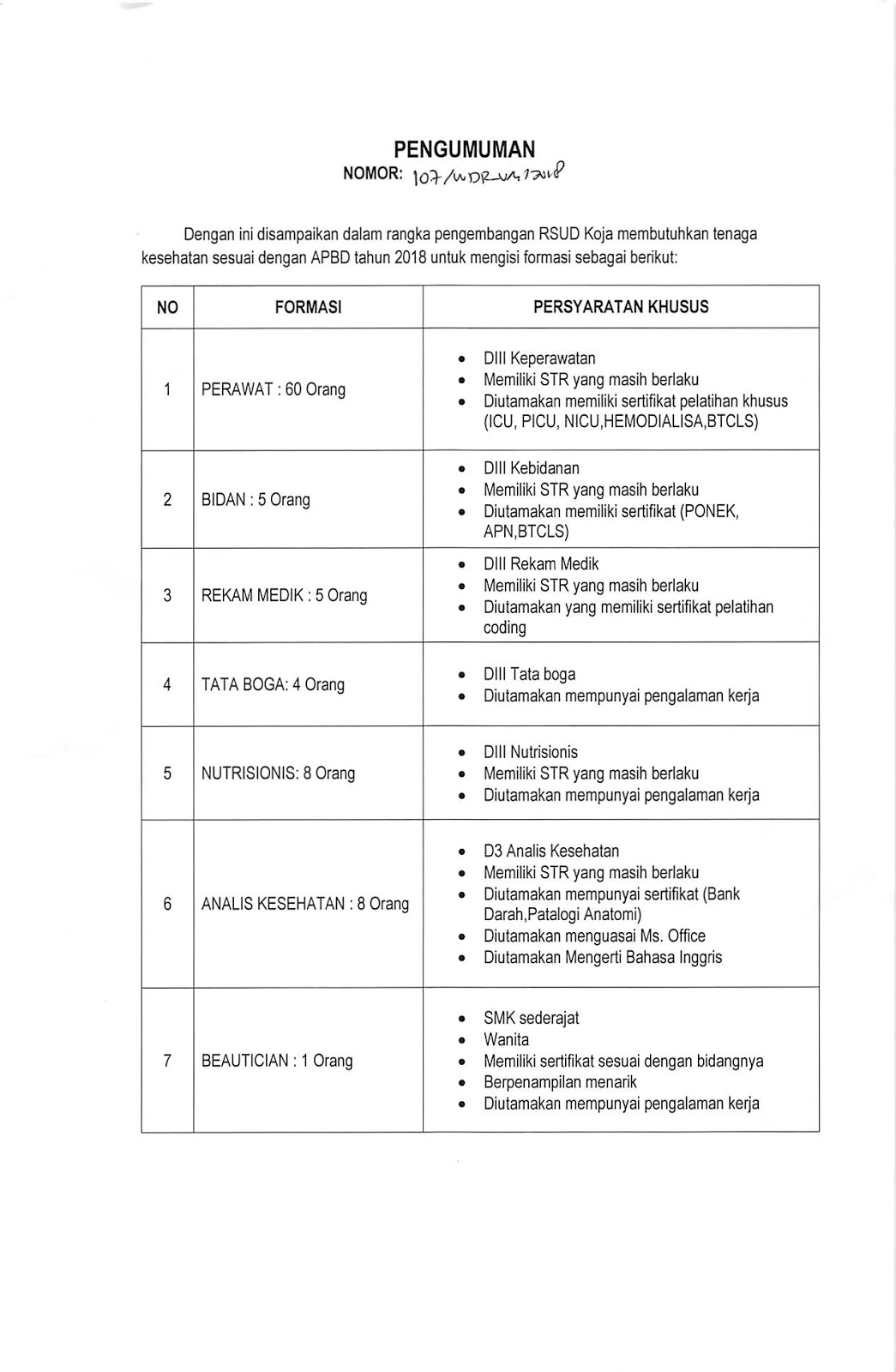 Gambar Lowongan Kerja RSUD Koja