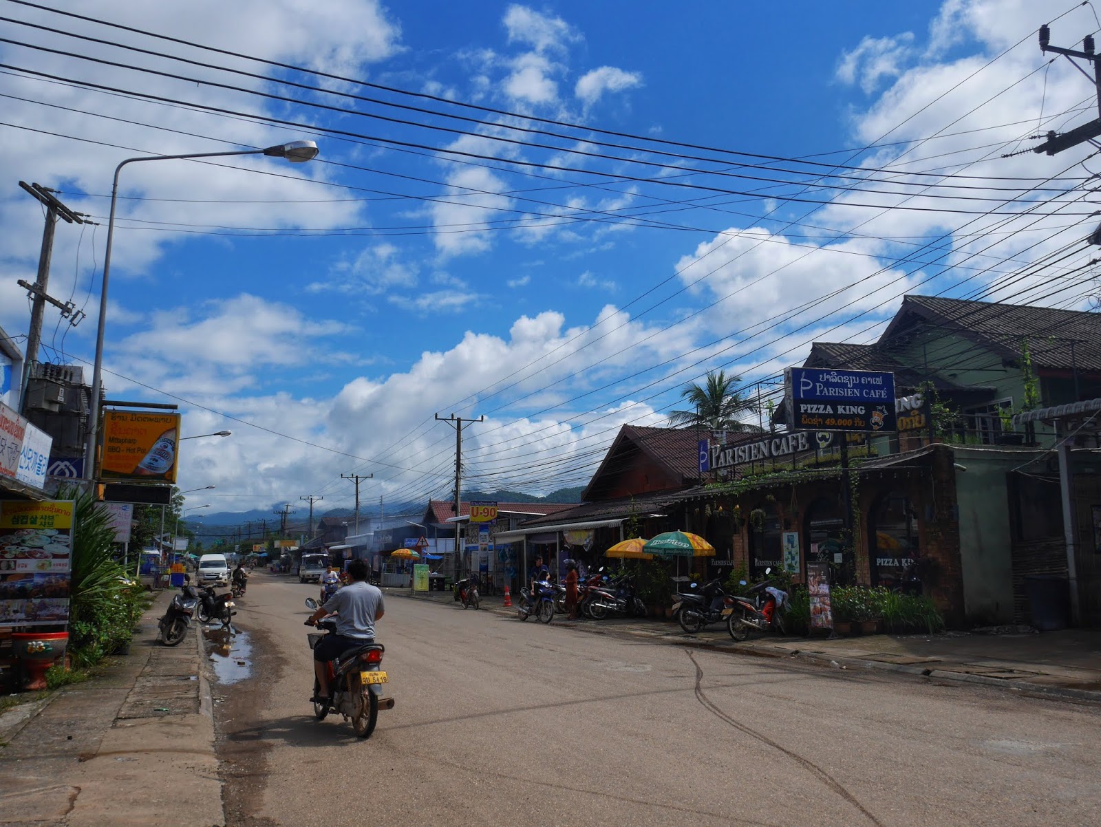 vang vieng the main road in vang vieng, laos