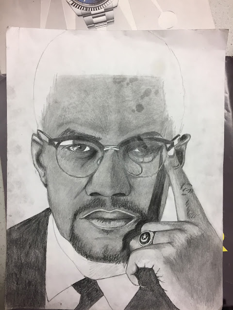 PORTRAIT: MALCOLM X 1960 (Pencil/Graphite) [SOLD]