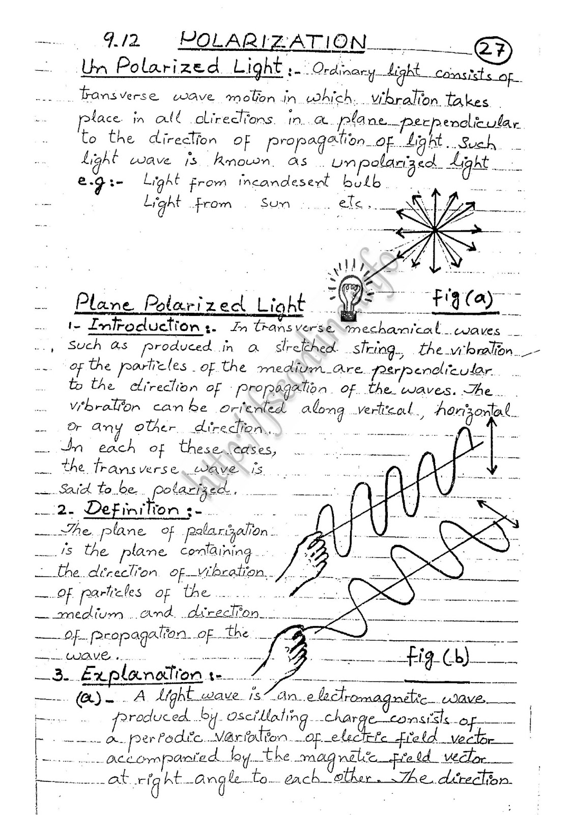 Physics Practicals CHAPTER 9 (PHYSICAL OPTICS)