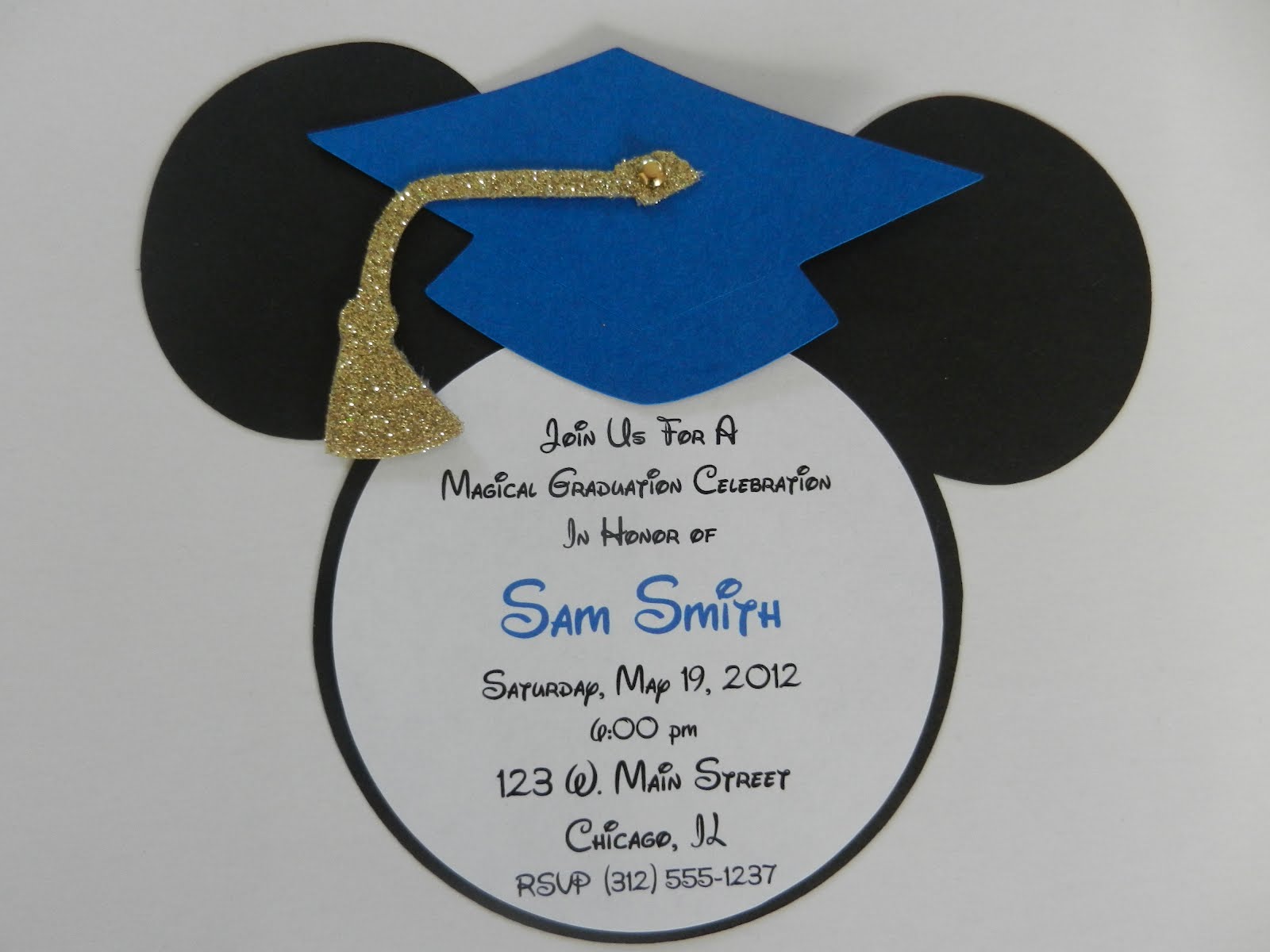 Whimsical Creations by Ann: Graduation Mickey Minnie Mouse Invitation
