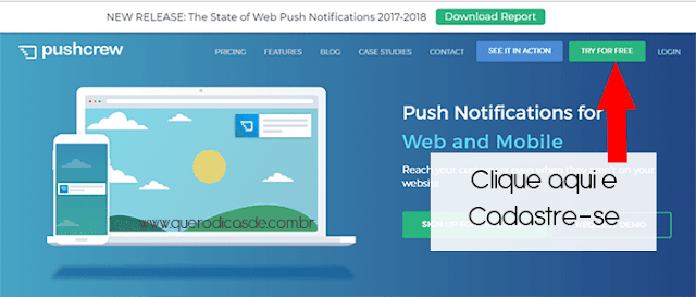 Sistema de notificações PushCrew Sistema de notificações Push