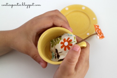 saquinhos de chá em tecido tea bags in fabric