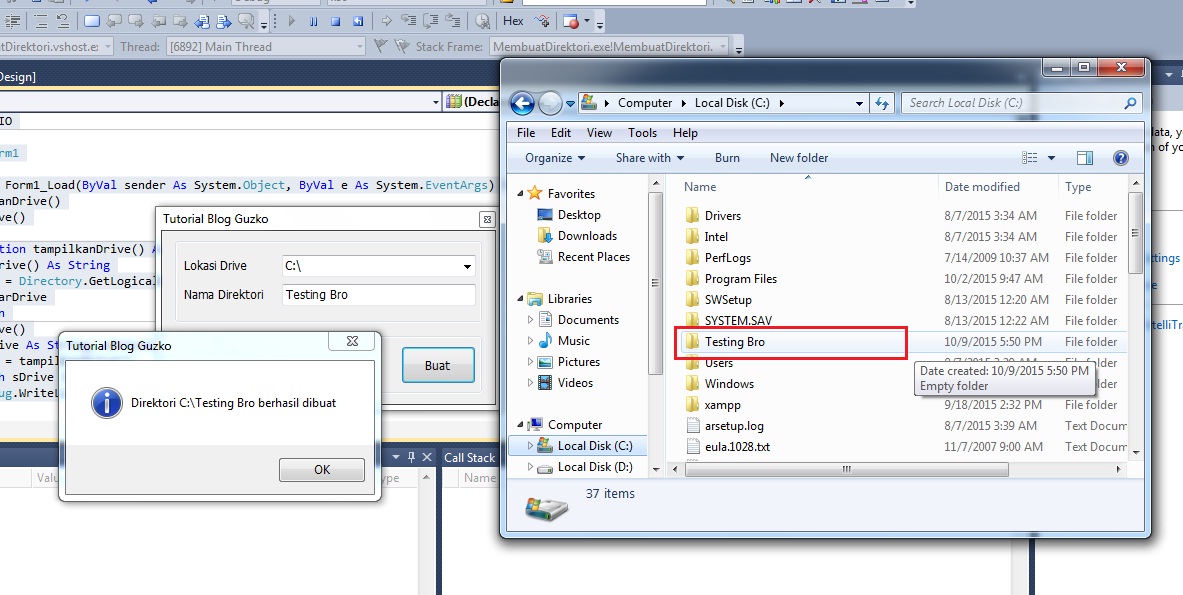 Membuat Direktori Baru/Folder Dengan Menggunakan