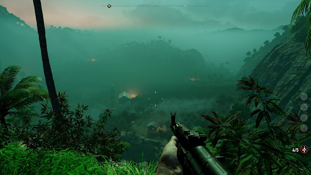 Far Cry 5 - Hours of Darkness - Panoramic view over foggy village in the jungle