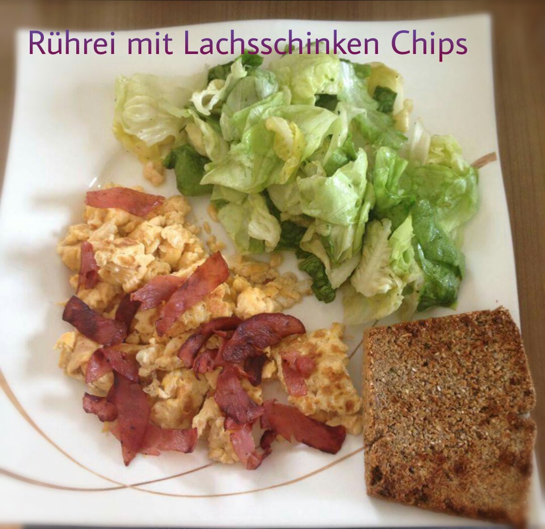 Heike&amp;#39;s Küchenexperimente ☆☆☆: Rührei mit Lachsschinken Chips