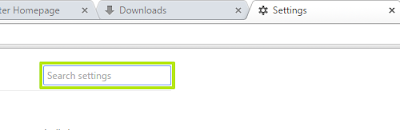 Kotak pencarian pengaturan pada Chrome