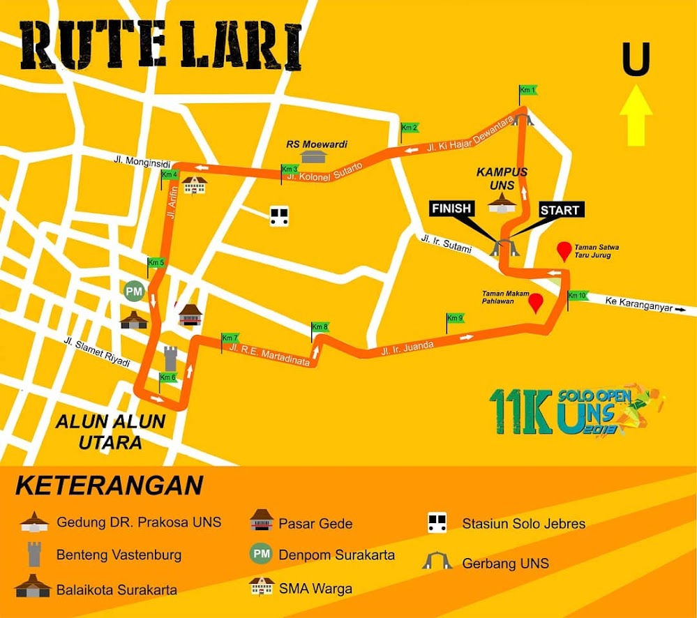 Rute 11K Solo Open UNS • 2018 11K Solo Open UNS • Route 2018