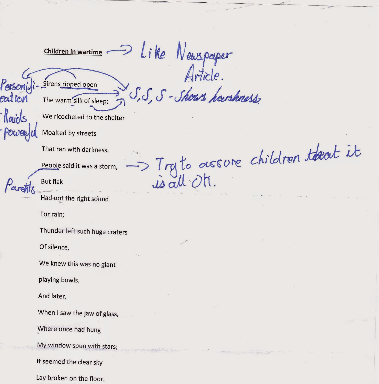 What Were They Like Poem Annotated