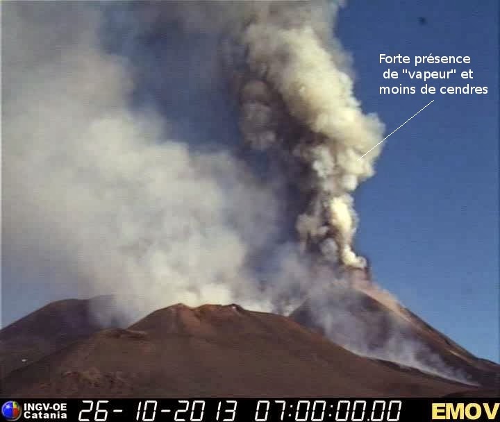 Panache de cendres du volcan Etna, 26 octobre 2013 Panache de cendres du volcan Etna, 26 octobre 2013