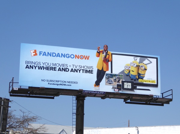 FandangoNOW movies + TV shows anywhere and anytime billboard FandangoNOW movies TV anywhere anytime billboard
