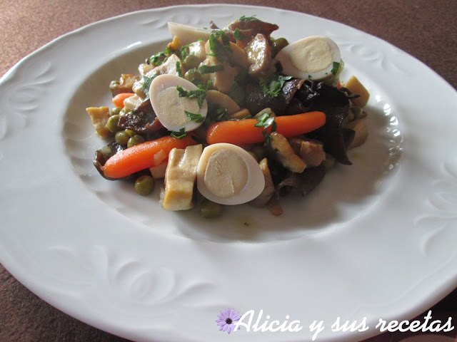 MENESTRA CON SETAS Y VERDURAS