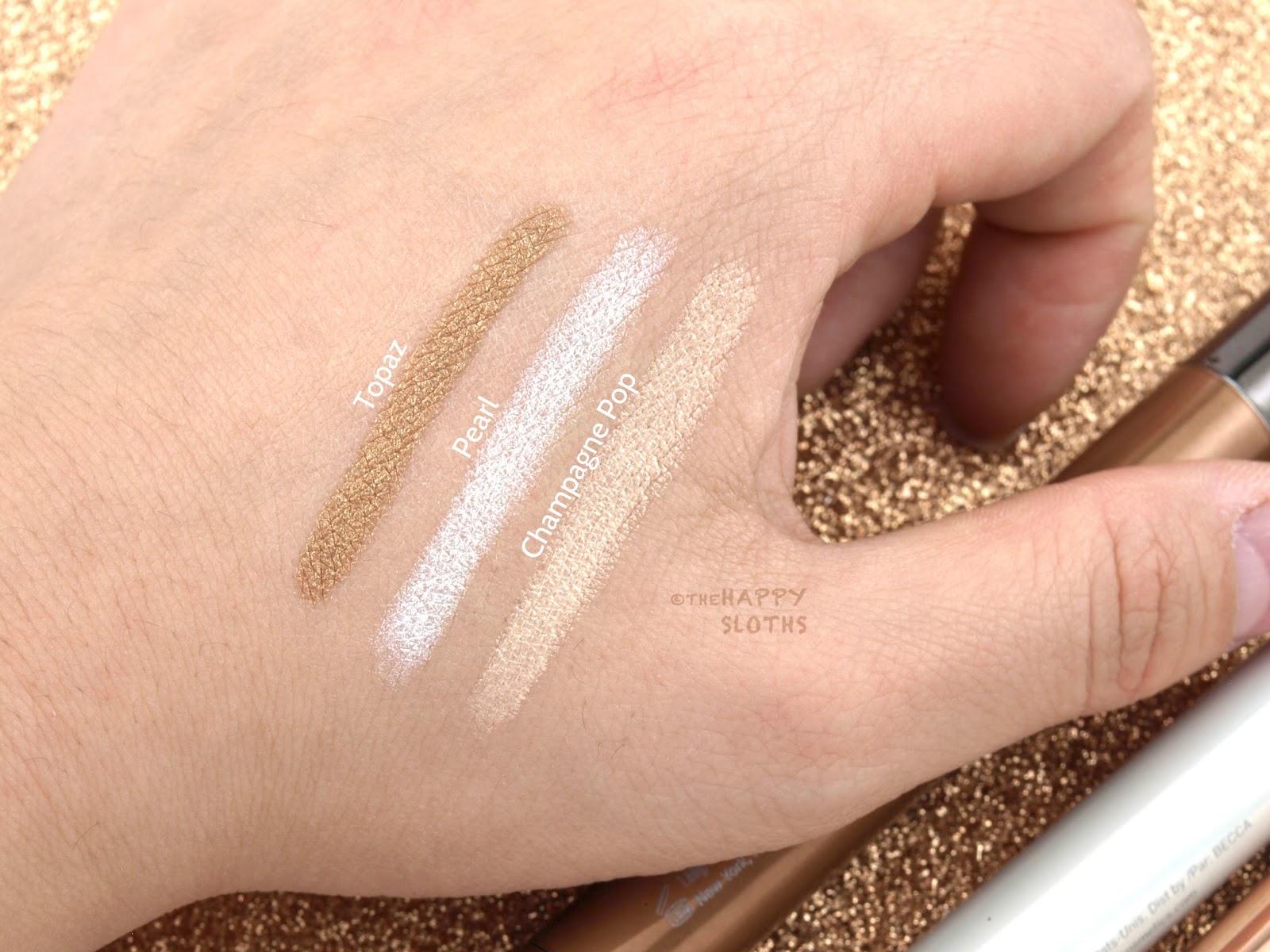 BECCA Shimmering Skin Perfector Slimlight: Review and Swatches | The Happy Sloths: Beauty, Makeup, and Skincare Blog Reviews and Swatches
