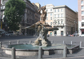 Bernini's Fontana del Tritone in Piazza Barberini is one of the sculptor's many famous works in Rome