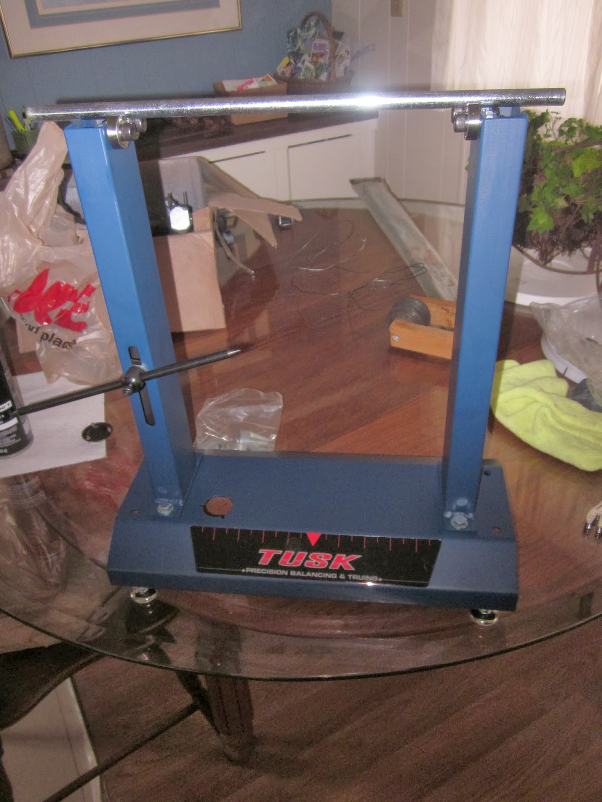 OldMotoDude Tusk motorcycle wheel truing stand