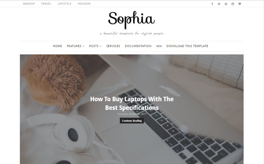 Sophia Blogger Template