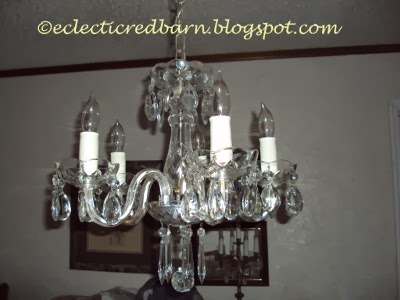 Eclectic Red Barn: Chandelier cleaned with lens cleaning towelettes