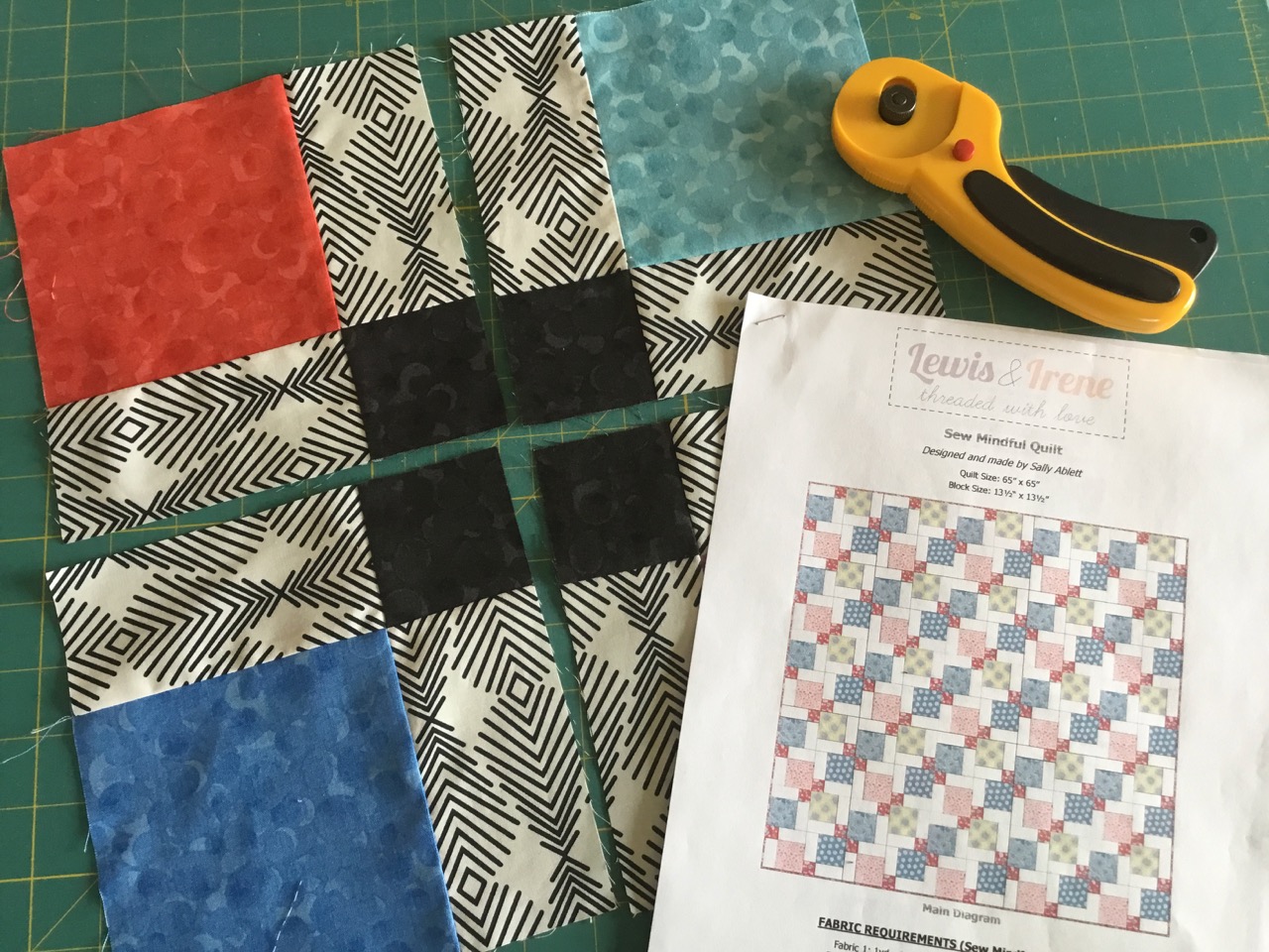 Fiber Antics by Veronica Mindful patchwork with Bumbleberries blenders