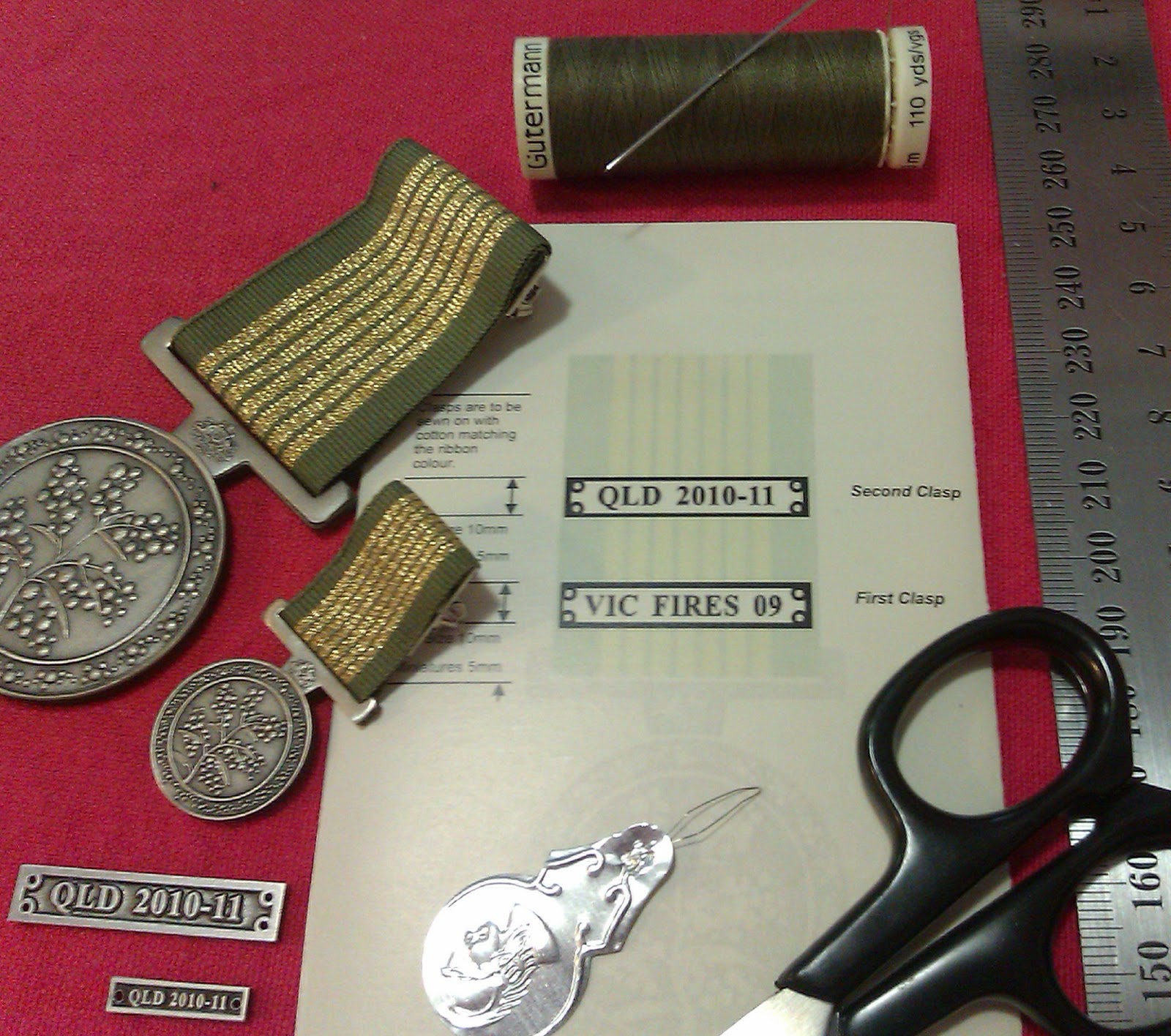 How to sew a clasp to a medal