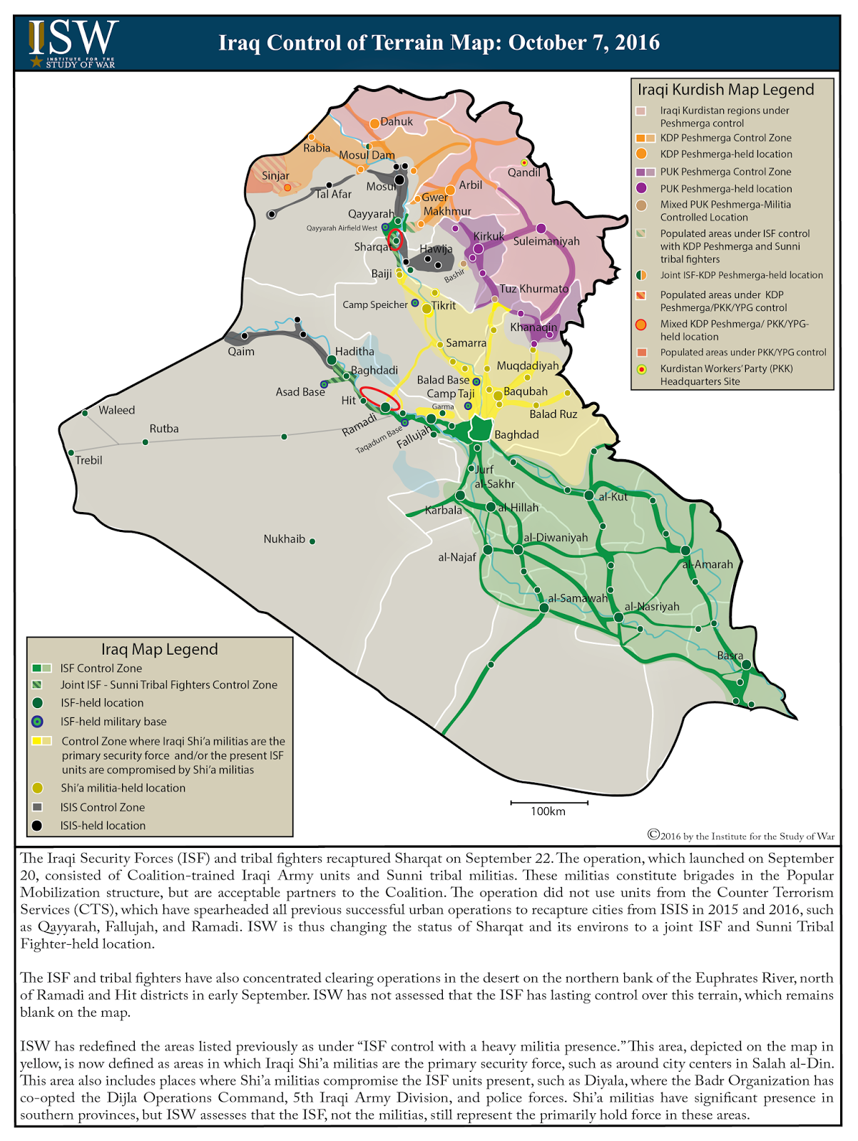 iraqi army division and police forces shia militias have significant presence in southern provinces but isw assesses that the isf not the militias