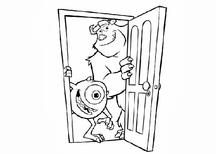 Mike wazowski and sully coloring page coloring pages