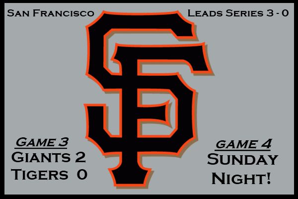 The San Francisco Giants beat the Detroit Tigers 2-0 in game three of the world series.
