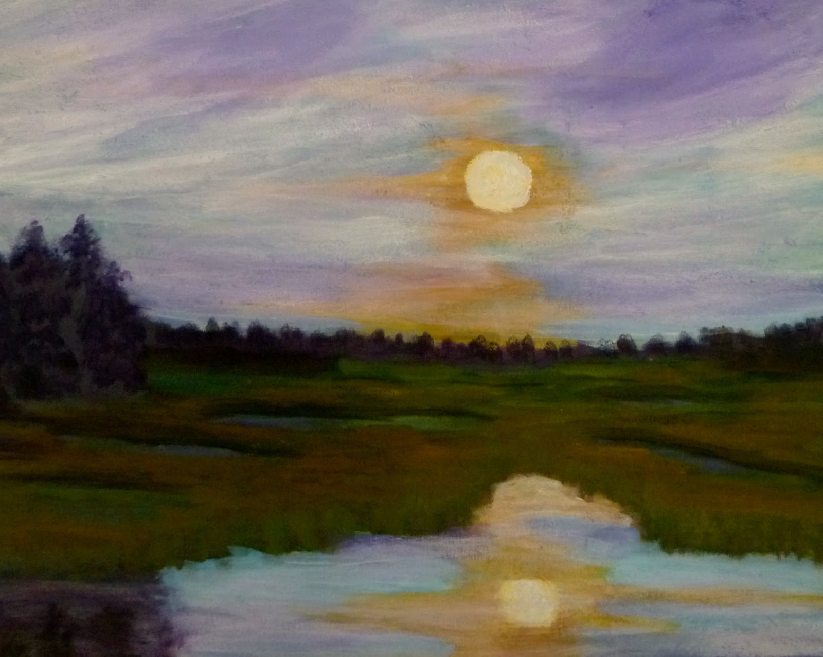 Painting of Nature Marsh Sunset Amber Palomares Fine Art