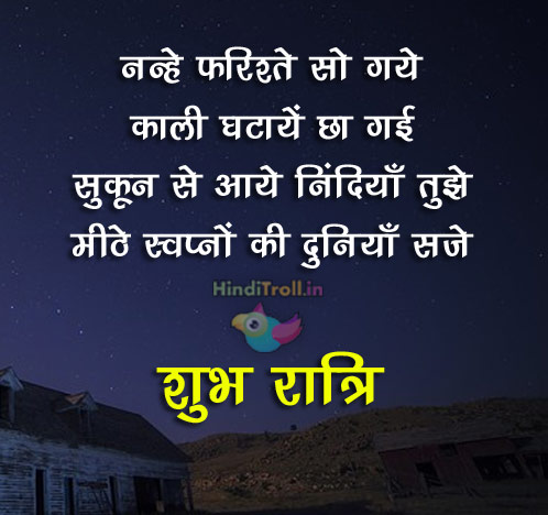 शुभ रात्री | Good Night Hindi Quotes Picture