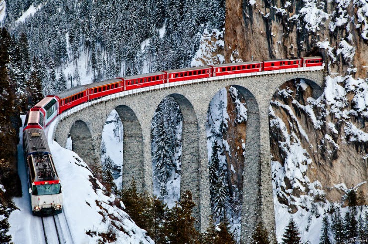 1. Rhaetian Railway, Switzerland - Top 10 Scenic Rides