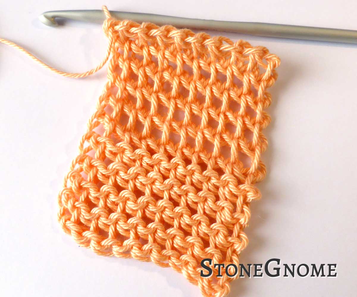 Reversed Tunisian Top Stitch Tutorial StoneGnome