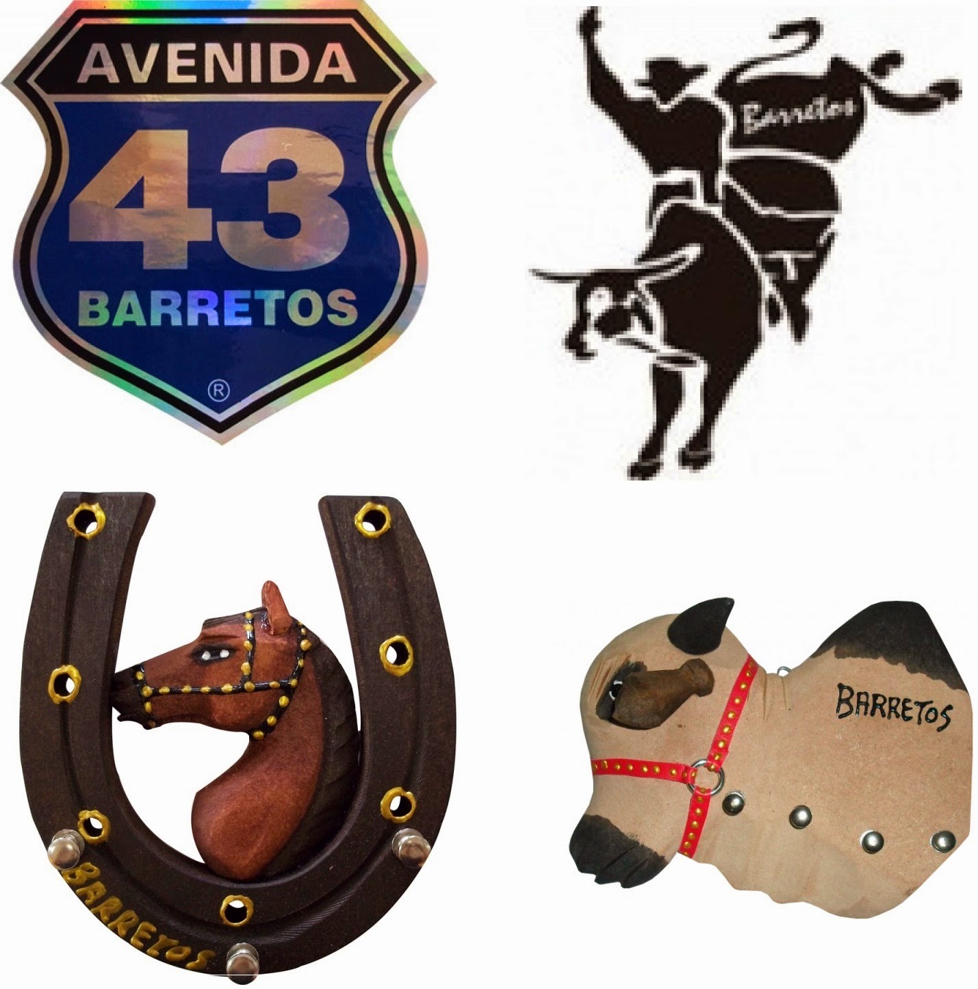 Foto de alguns souvenirs vendidos na loja Barretesão em Barretos