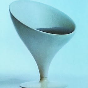 Slide of a Grant Featherston stem chair, with the base and the top created from different materials.