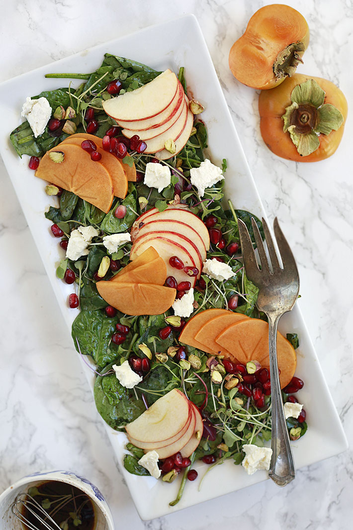persimmon salad autumn salad with persimmons and apples