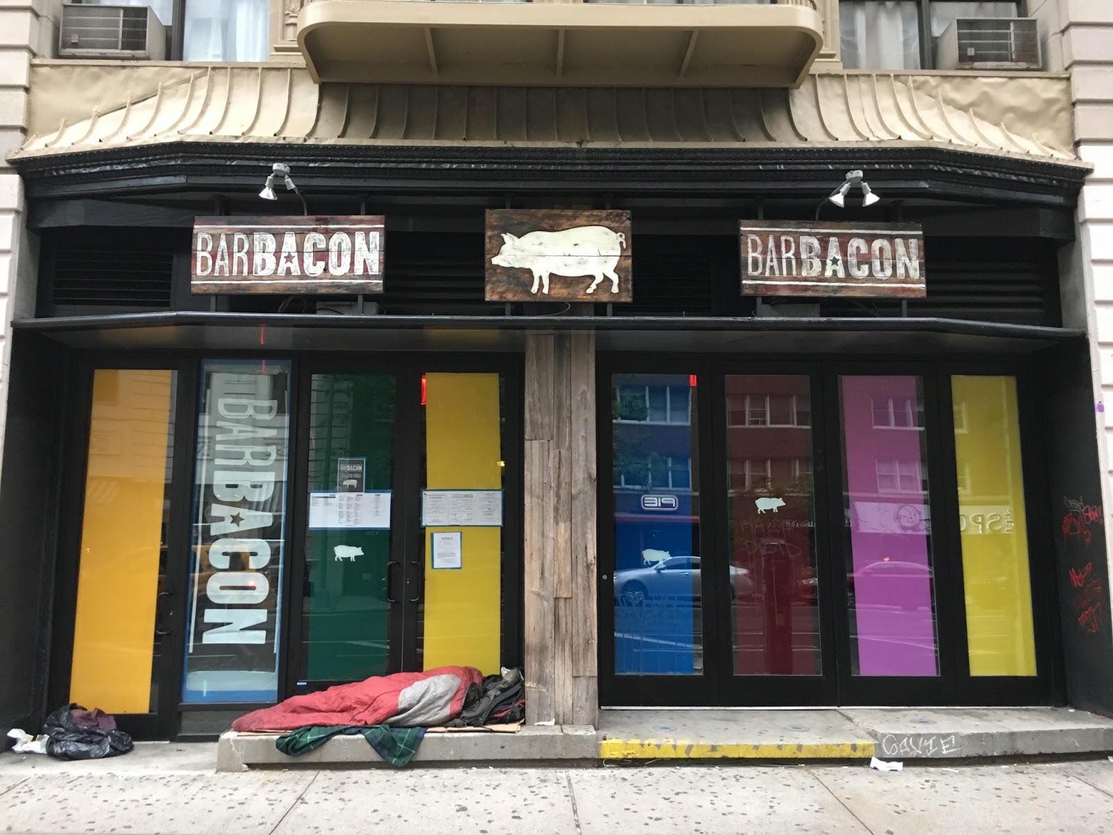 EV Grieve BarBacon signage arrives on 4th Avenue