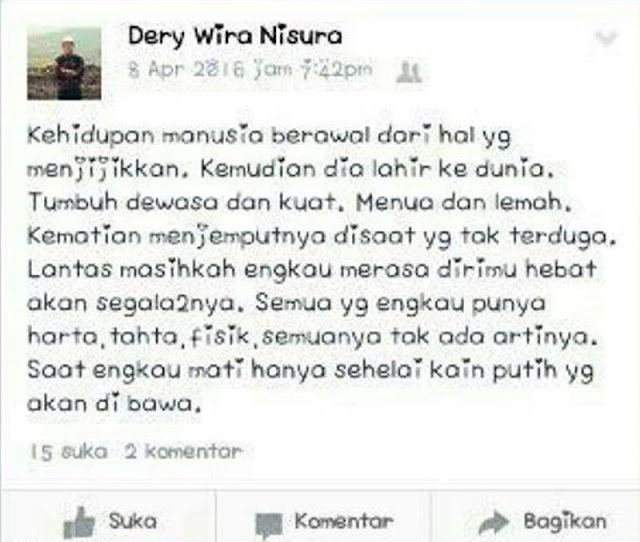 12 Status Medsos Tentang Kematian Orang-Orang ini Jadi Kenyataan, Apa Semata Kebetulan? 12 Status Medsos Tentang Kematian Orang-Orang ini Jadi Kenyataan, Apa Semata Kebetulan?
