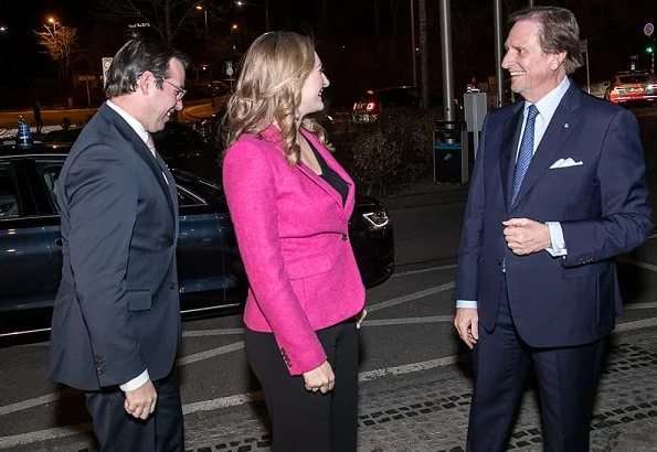 Princess Stephanie and Prince Guillaume attend Hands of Masters awards. Stephanie Pink One Button Cotton Blazer