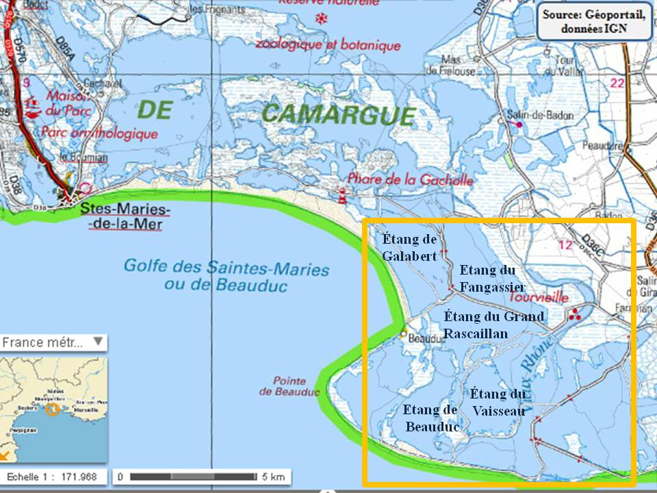 [carte] Etangs du Sud Camargue