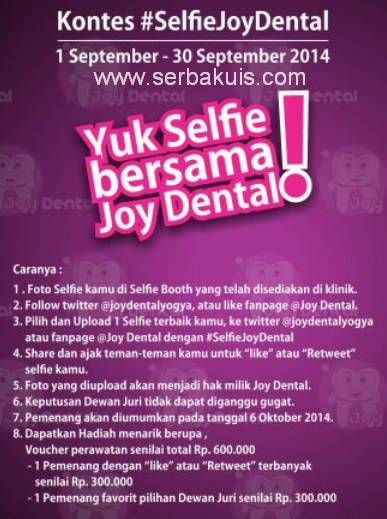 Kontes Selfie Joy Dental Yogya Berhadiah Voucher 600K