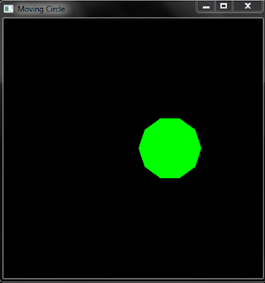 OpenGl code to make a moving Circle