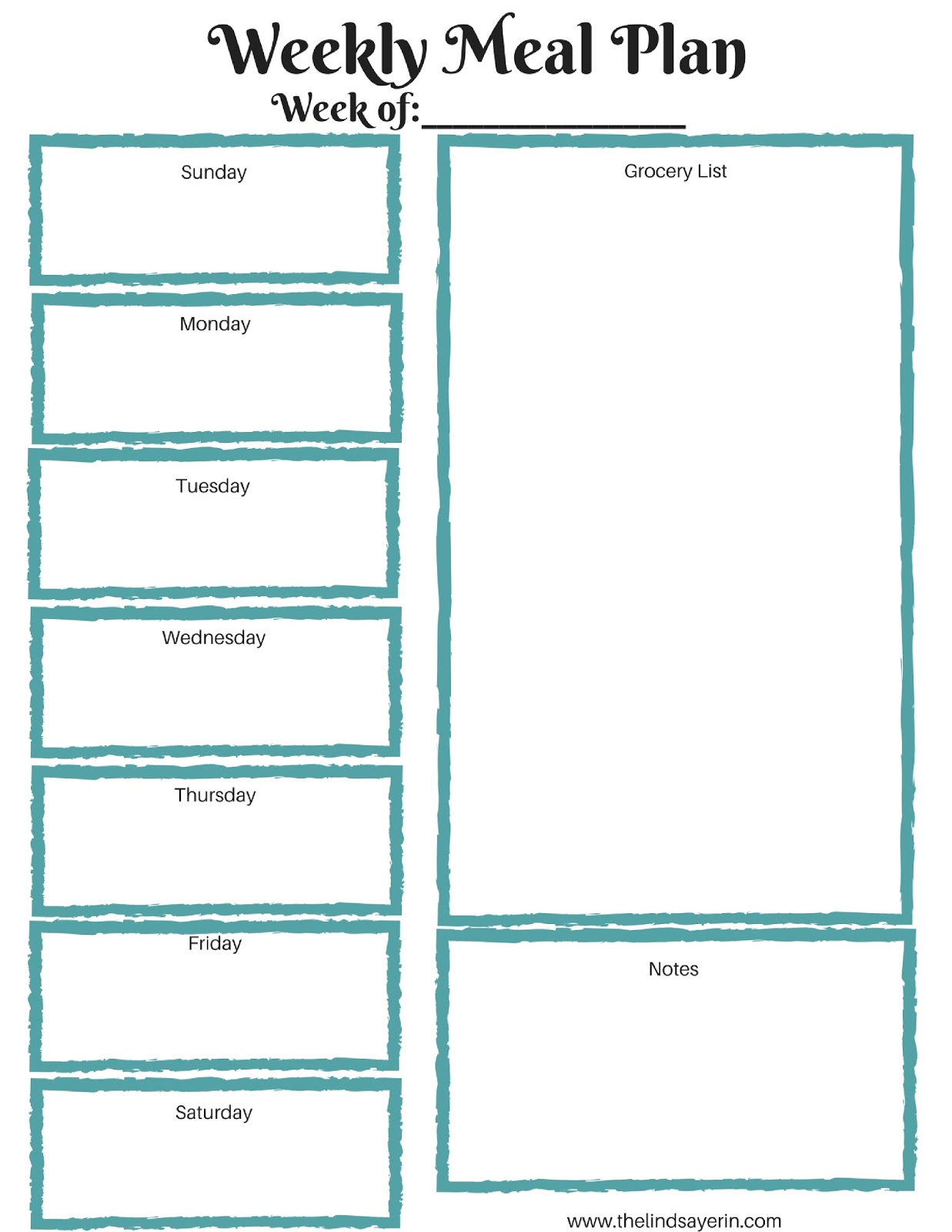 meal planning sheet