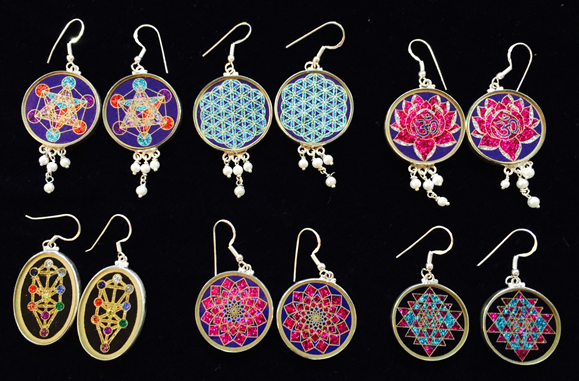Inachi Earrings 8 104 Flower Of Life Sacred Geometry Beige Golden Positive Energy Symbol Spiritual Ear Jewelry Good Vibes Gift Woman Jewelry Earrings Jewelry Valresa Com