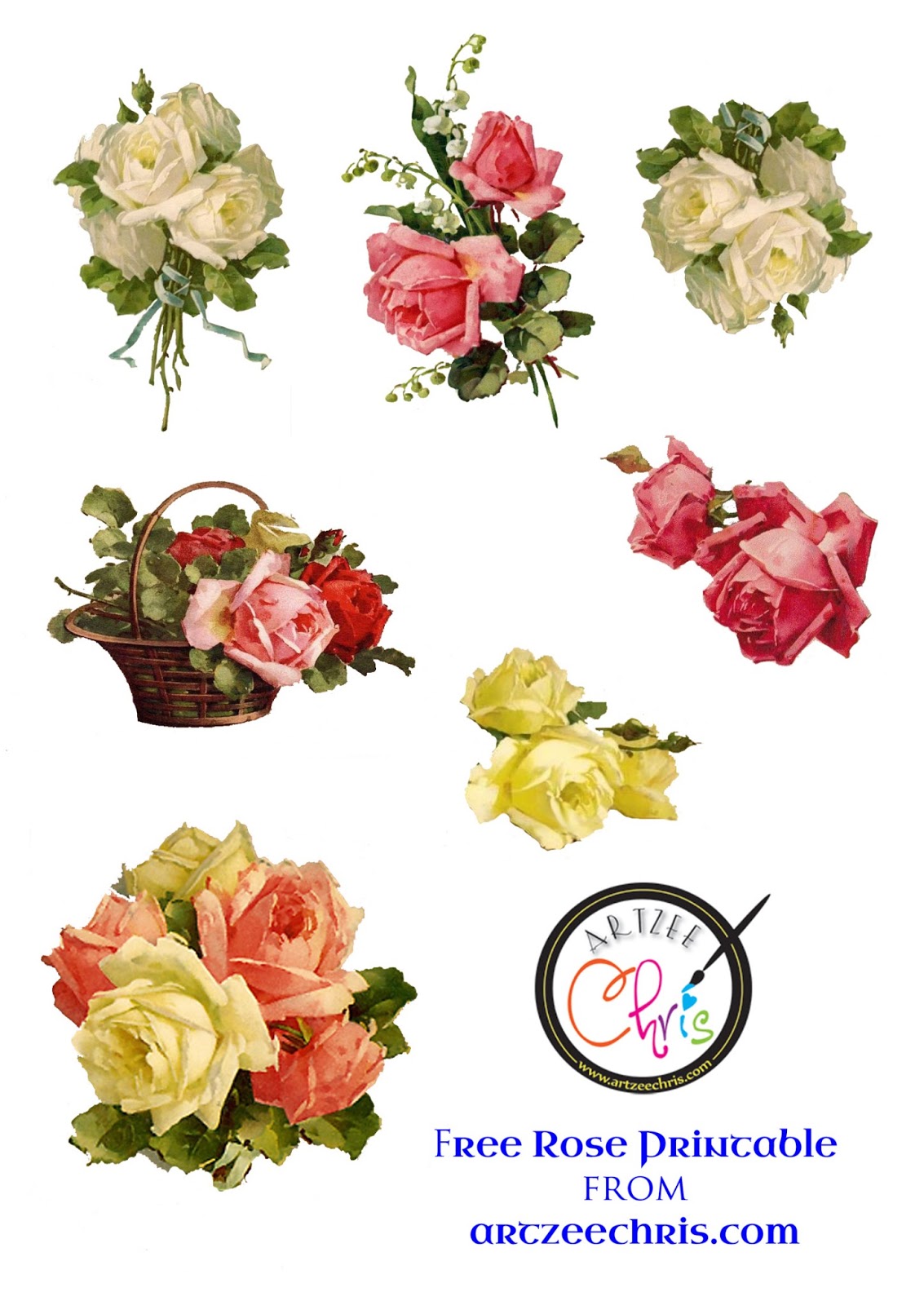 The Artzee Blog Free Vintage Victorian Roses Printable