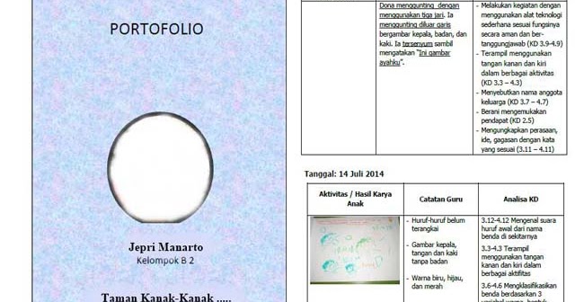 Galeri PAUD Contoh Buku Portofolio Anak PAUD