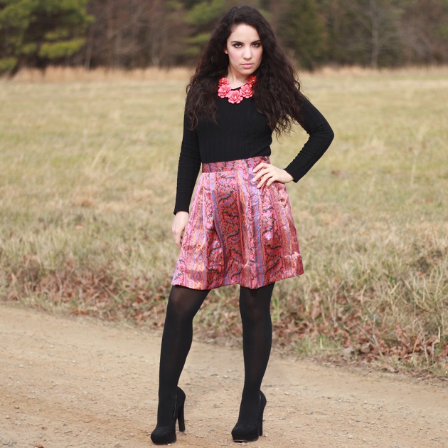 Libertad Green: Silk Skirt