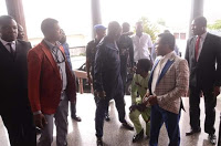 Photos: Followers kneel down to welcome Apostle Suleman as he arrived Enugu in a long convoy