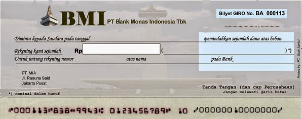 Contoh Surat Tanda Terima Bilyet Giro Contoh Surat