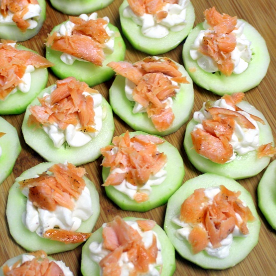 52 Ways to Cook: Cucumber Bites with Salmon - 52 Appetizers Recipes