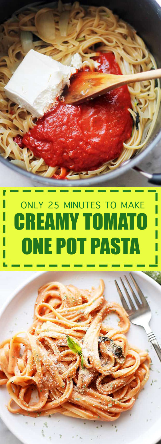 Only 25 Minutes to Make! Creamy Tomato One Pot Pasta Only 25 Minutes to Make! Creamy Tomato One Pot Pasta