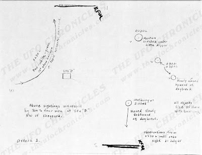 UFO Report at  Missile Sites, F E Warren AFB Wyoming (Sketch 2) August 1965