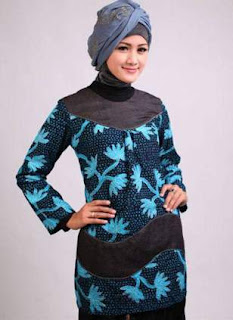 Desain Baju Tunik Batik Muslim Kombinasi Dengan Kain Polos Model Terbaik Desain Baju Batik Muslim Kombinasi Dengan Kain Polos Model Terbaik